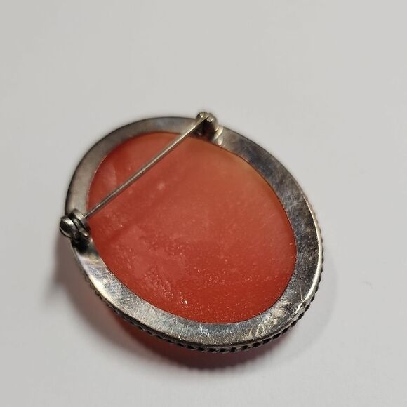 Sterling Silver 925 Cameo Vintage Brooch - Picture 3 of 8